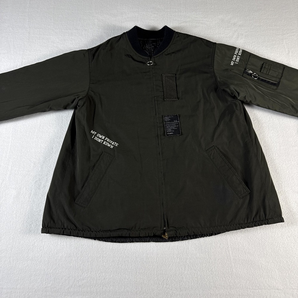 VPLUSEL Jacket Mens Large Green Bomber Quilted Lined Full Zip Pockets Insulated